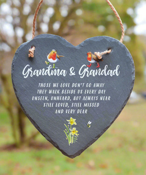 Grandma & Grandad Slate Heart